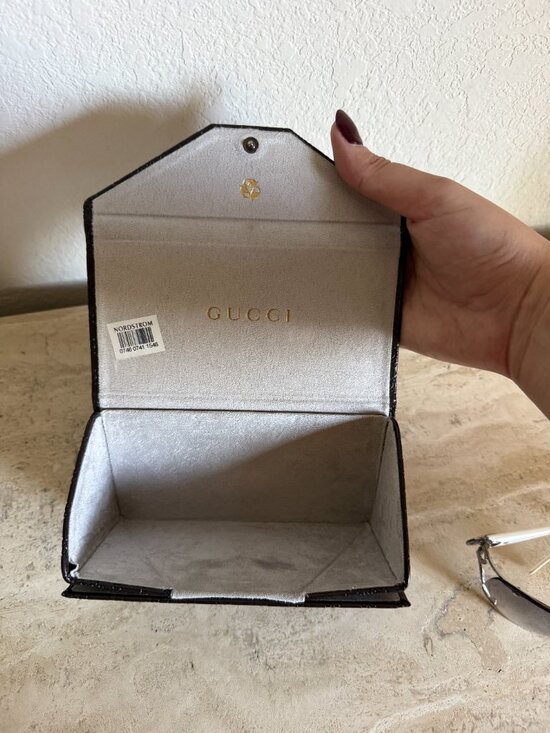 Authentic Y2K Gucci Crystal GG Logo Sunglasses Model 2807/S White Silver Ombre